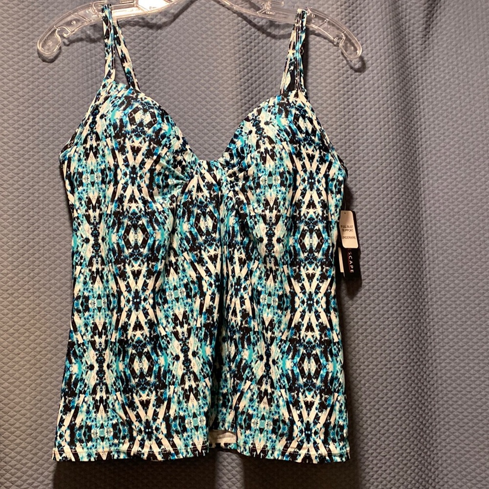 Island Escape Womens Zuma Beach Scorpio Printed Underwire Tankini Top
